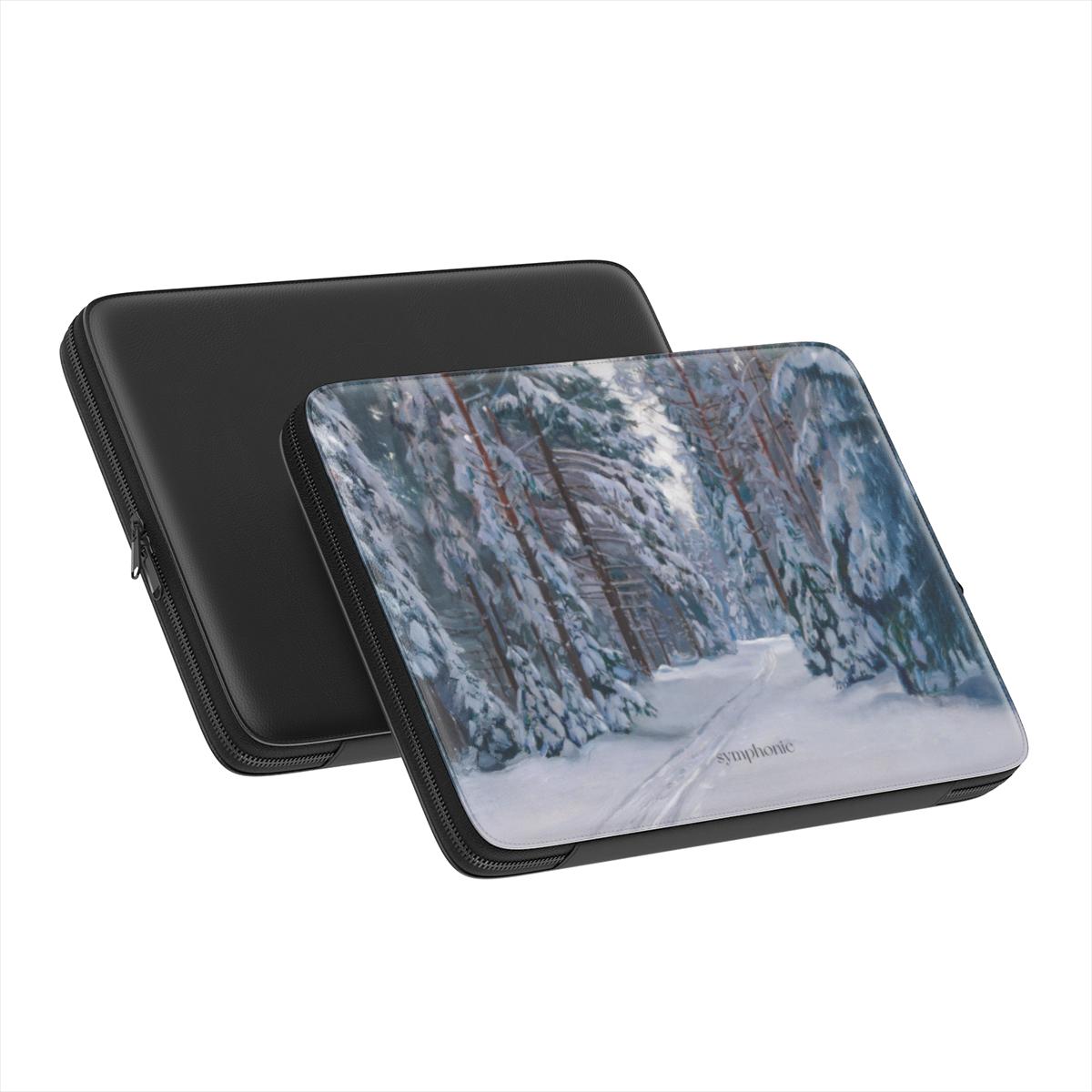 Sniegu užpustytas miško takas - Premium kompiuterio dėklas