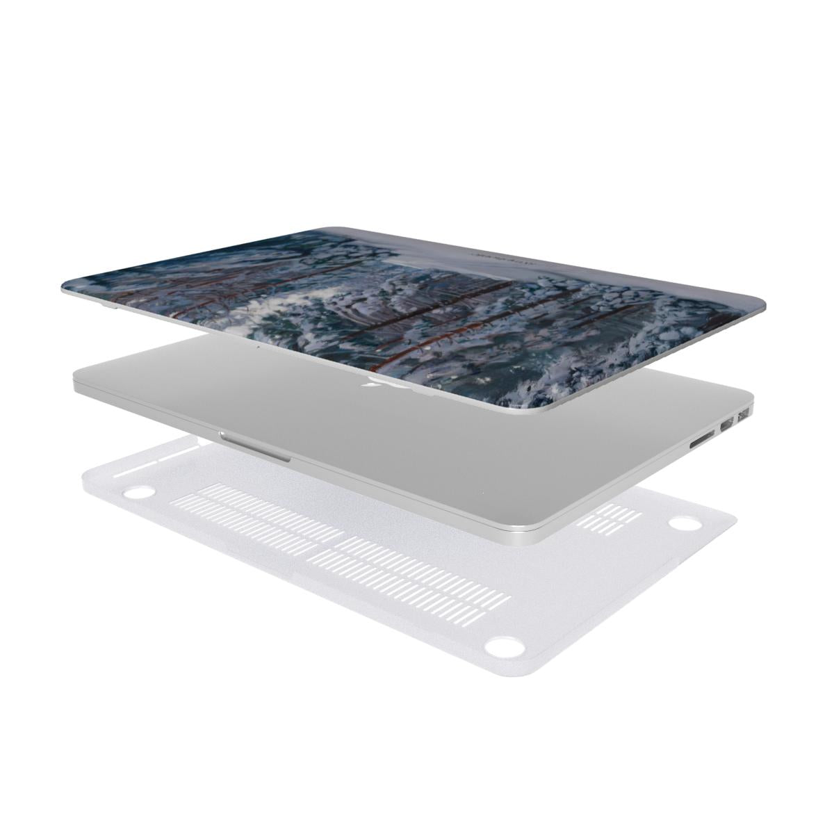 Sniegu užpustytas miško takas - MacBook dėklas